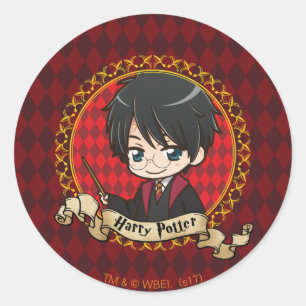 Anime Harry Potter Runder Aufkleber