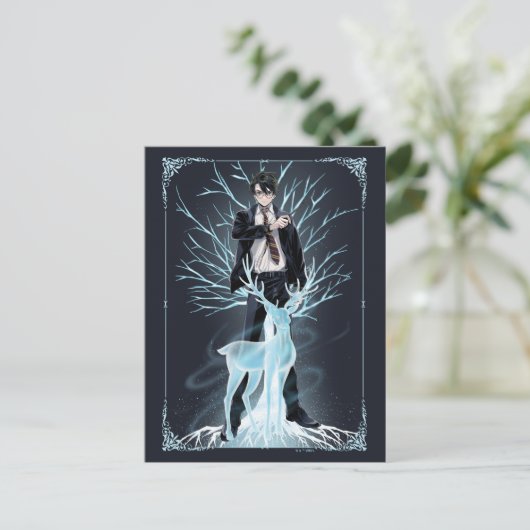 Anime HARRY POTTER™ Stag Patronus Postkarte (Stehend Vorderseite)