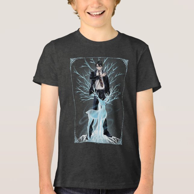 Anime HARRY POTTER™ Stag Patronus Tri-Blend Shirt (Vorderseite)