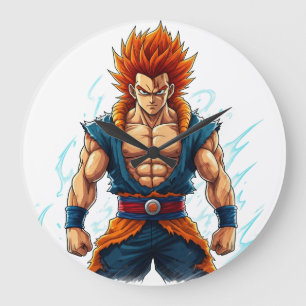 Anime-Held Otaku Weeb Aufkleber Merchandise Große Wanduhr