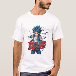 Anime-Held "Verfolge dein Schicksal" Grafik T-Shirt
