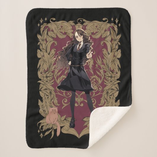 Anime Hermione Granger Verziert Frame Sherpadecke (Vorderseite)