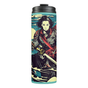 Anime Hero 4 - Japanischer Holzschnitt Thermosbecher