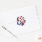 Anime herts Valentine Runder Aufkleber (Umschlag)