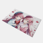 Anime herts Valentine's Day Fußmatte (Schrägansicht)
