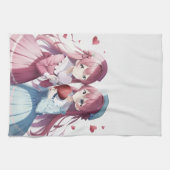Anime herts Valentine's Day Geschirrtuch (Horizontal)