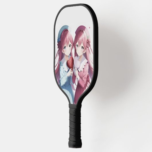 Anime herts Valentine's Day Pickleball Schläger (Links)