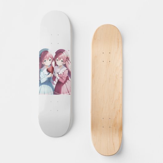 Anime herts Valentine's Day Skateboard (Vorderseite)