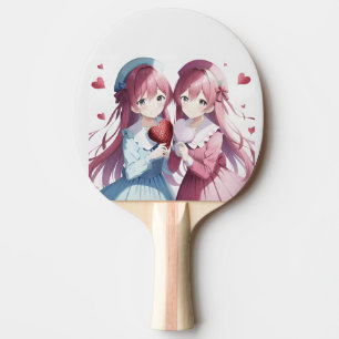 Anime herts Valentine's Day Tischtennis Schläger