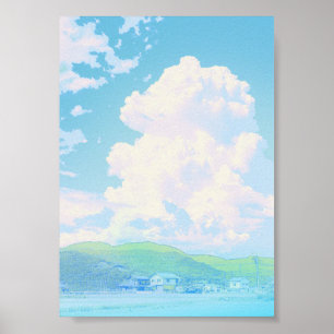 Anime-Himmel-Landschaftsposter Poster