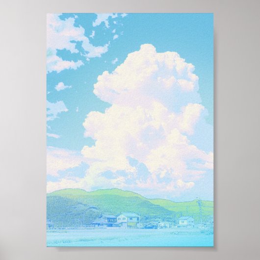 Anime-Himmel-Landschaftsposter Poster (Vorne)