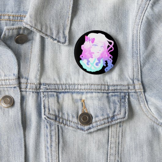 Anime-Hipster Kawaii Creepy niedliches Button (Beispiel)