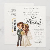 Anime-Hochzeitspaar Einladung (Vorne/Hinten)