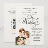 Anime-Hochzeitspaar Einladung (Vorne/Hinten)
