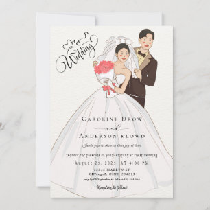 Anime-Hochzeitspaar Einladung