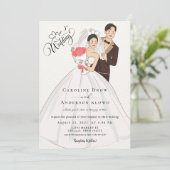 Anime-Hochzeitspaar Einladung (Stehend Vorderseite)