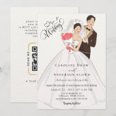 Anime-Hochzeitspaar Einladung (Vorne/Hinten)