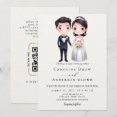 Anime-Hochzeitspaar Einladung (Vorne/Hinten)
