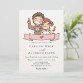 Anime-Hochzeitspaar Einladung (Stehend Vorderseite)