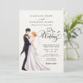 Anime-Hochzeitspaar Einladung (Stehend Vorderseite)
