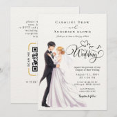 Anime-Hochzeitspaar Einladung (Vorne/Hinten)
