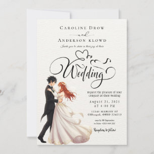 Anime-Hochzeitspaar Einladung