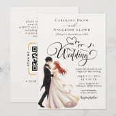 Anime-Hochzeitspaar Einladung (Vorne/Hinten)