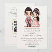 Anime-Hochzeitspaar Einladung (Vorne/Hinten)