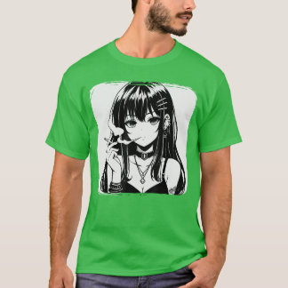 Anime Horror Girl Aesthetic Grunge Waifu Japanese  T-Shirt