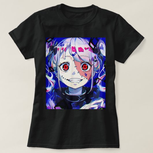 Anime Horror Girl Kawaii Waifu Ästhetisch Japanisc T-Shirt (Design vorne)