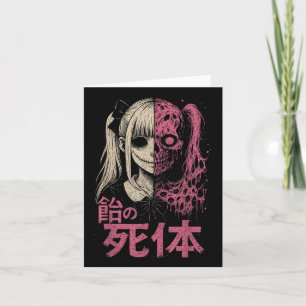 Anime Horror Manga Creepy Niedlich Japanisch Pink Karte
