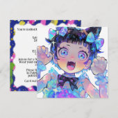 Anime Idol Party Celebration Einladung (Vorne/Hinten)