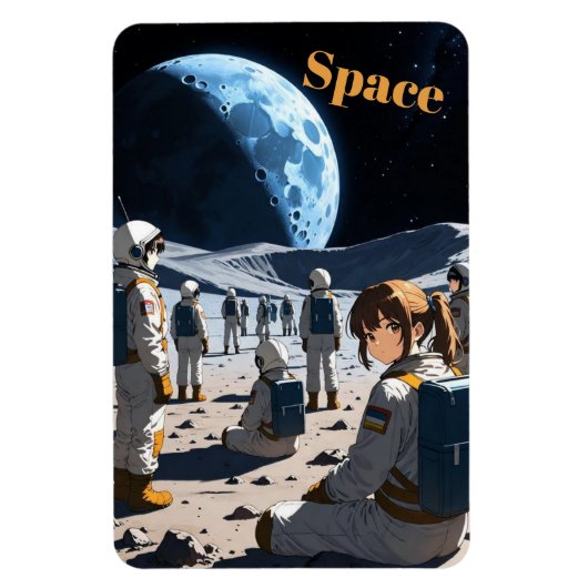 Anime im Weltraum Magnet (Vertikal)