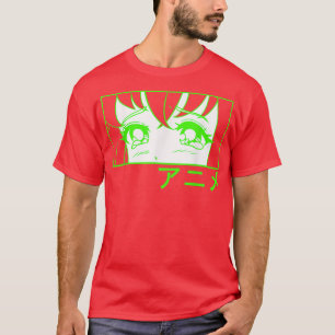 Anime in Japanisch, Manga motif, Gesichtsgrün Seri T-Shirt