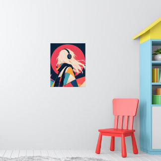 Anime-Inspirationsdruck Nr. 8 Wind in ihren Haaren Poster