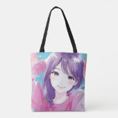 Anime-inspiriert Designtasche mit ausdrucksvollem  Tasche (Rückseite)