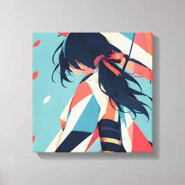 Anime-inspirierte Serie 8 Unter dem Sonnenschirm Leinwanddruck