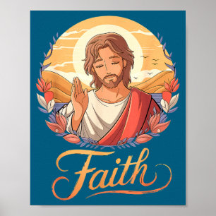 Anime Jesus Geschenk Lustiger japanischer Christus Poster