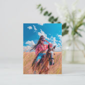 Anime Journey on Horseback Through Nature Postkarte (Stehend Vorderseite)