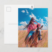Anime Journey on Horseback Through Nature Postkarte (Vorne/Hinten)