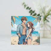 Anime-Junge Einladung (Stehend Vorderseite)