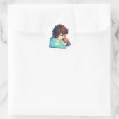 Anime-Junge mit Buchstabe Z Runder Aufkleber (Tasche)