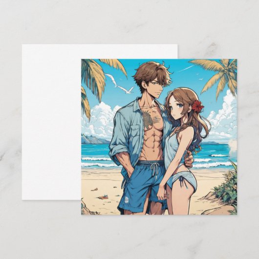 Anime-Junge Mitteilungskarte (Vorne/Hinten)