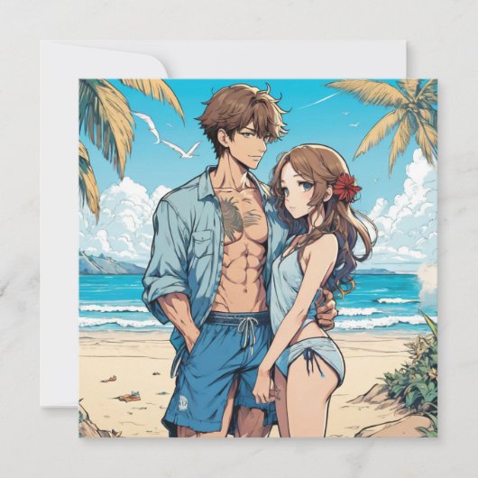 Anime-Junge Mitteilungskarte (Vorderseite)