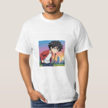 Anime-Junge spielt Baseball bei Sonnenuntergang in