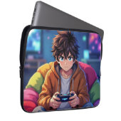 Anime-Junge spielt Videospiel  Laptopschutzhülle (Vorne Rechts)