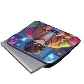 Anime-Junge spielt Videospiel  Laptopschutzhülle (Vorne Knopf)