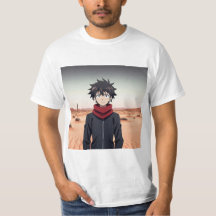 Anime-Junge steht in der Wüstenlandschaft – Anime 