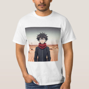 Anime-Junge steht in der Wüstenlandschaft – Anime T-Shirt
