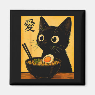 Anime-Katze-Ramen Japanische Lustige Grafische T-S Magnet